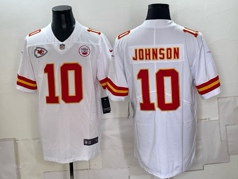 Men Kansas City Chiefs #10 Johnson white Nike NFL Jersey 0930002->kansas city chiefs->NFL Jersey
